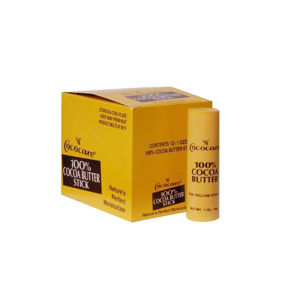 Cococare 100% Cocoa Butter Stick and display packaging