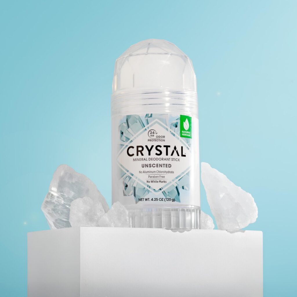 Crystal unscented mineral deodorant stick packaging