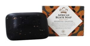 Nubian Heritage African Black Soap bar and packaging
