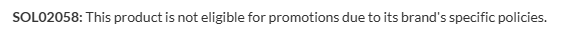 iHerb error: product ineligible for promotions due to brand policy