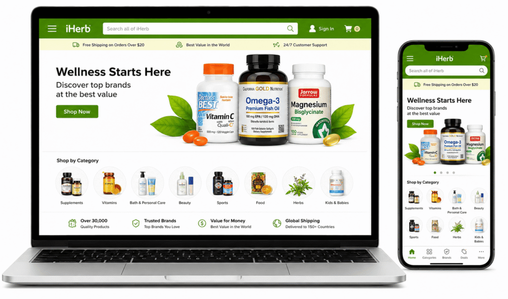 E-commerce website design comparison: laptop vs. mobile app view